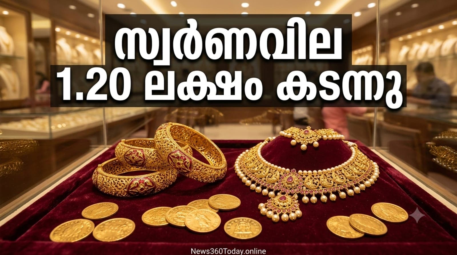 ഓണക്കാലത്ത് കേരളത്തിൽ സ്വർണവില 1.20 ലക്ഷം കടന്ന സാഹചര്യം കാണിക്കുന്ന ചിത്രം